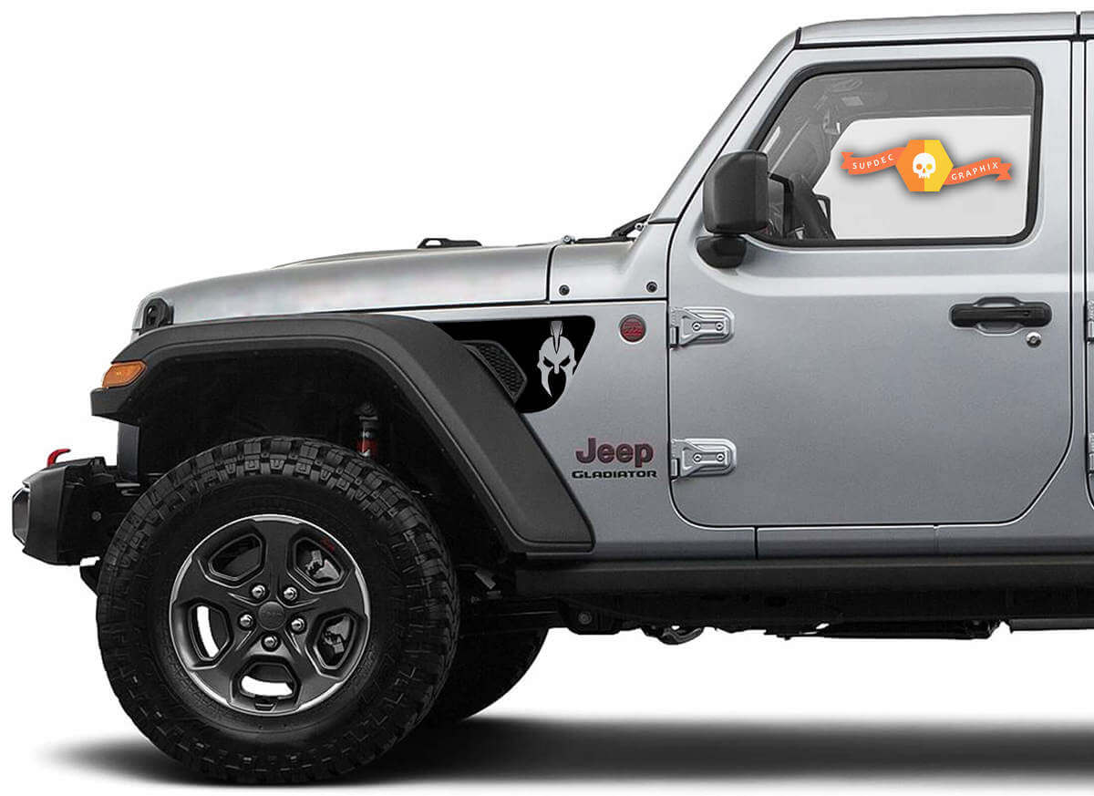 Gladiator Helm Spatbord Vent Vinyl Decal Set voor Jeep Wrangler & Gladiator