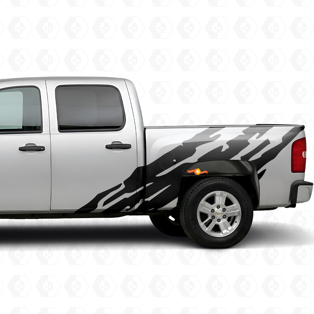 Getande Zijstrips 13409 Zijvinylsticker voor Chevrolet Silverado 1500 GMT900 2007-2013