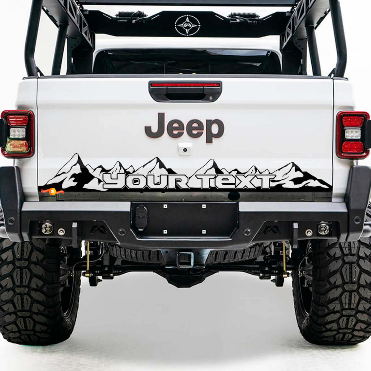 Aangepaste tekst bergstijl achterklep vinylsticker voor Jeep Gladiator JT