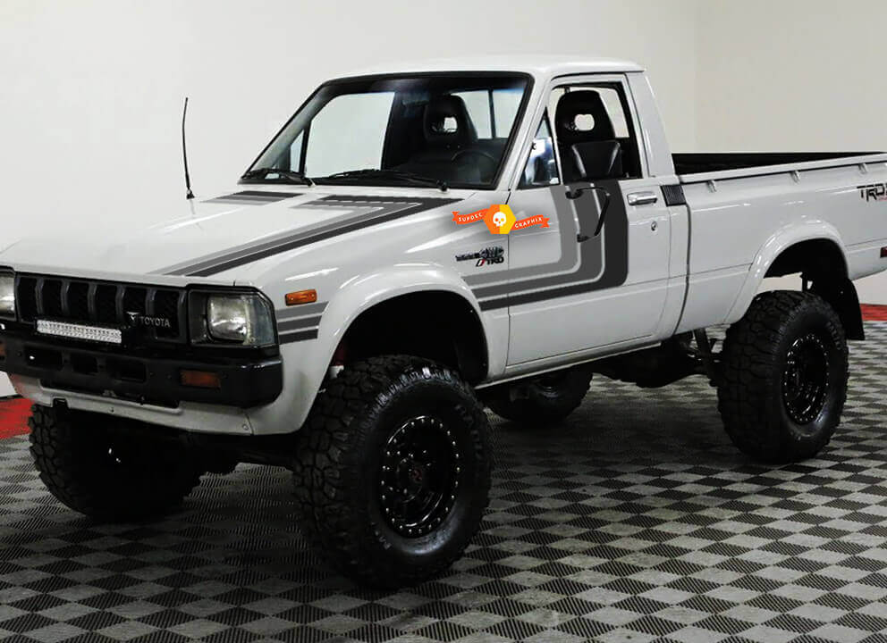 Vintage vinyl decal kit met drie zijstrepen voor Toyota Hilux