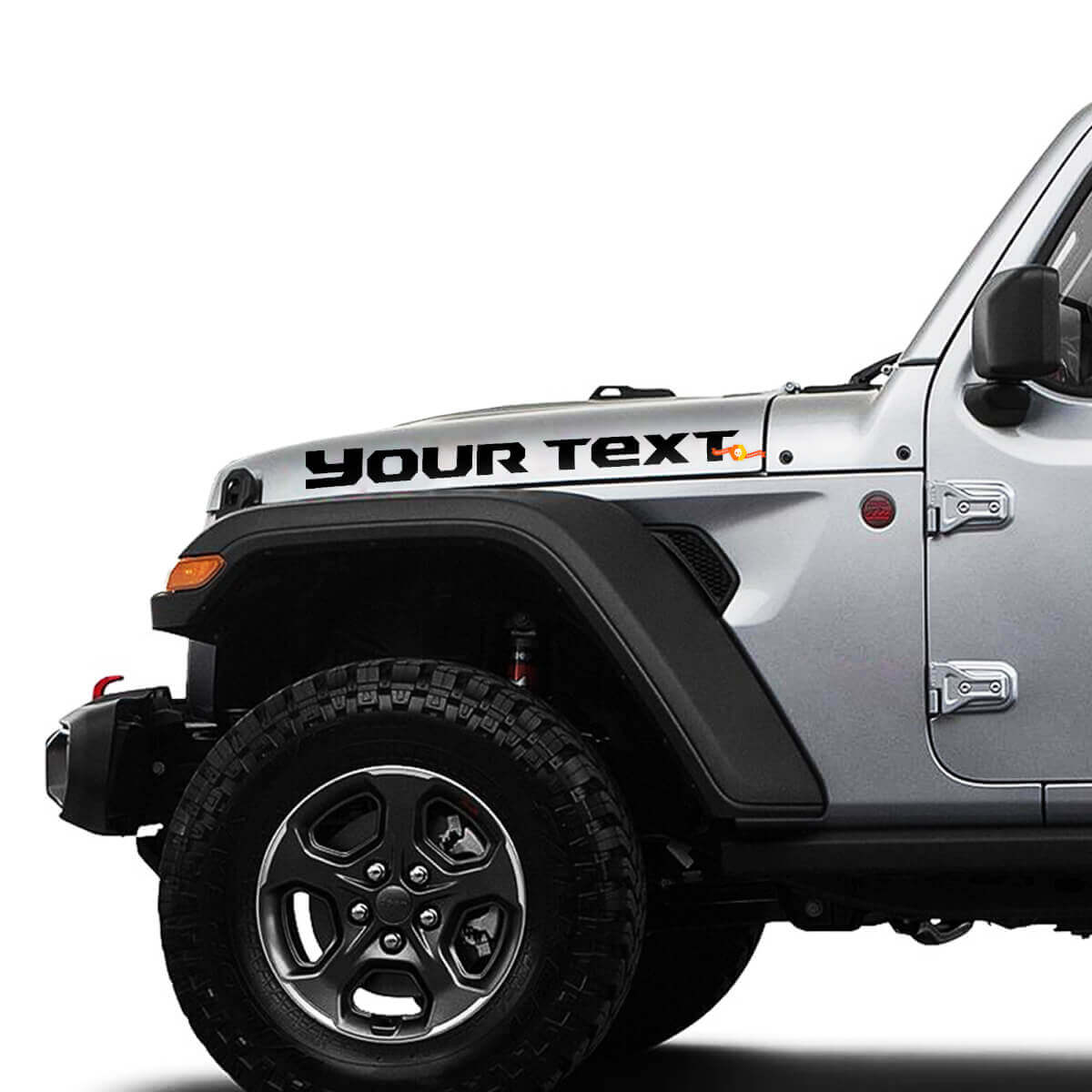 Aangepaste tekst motorkap vinylstickers voor Jeep Gladiator JT