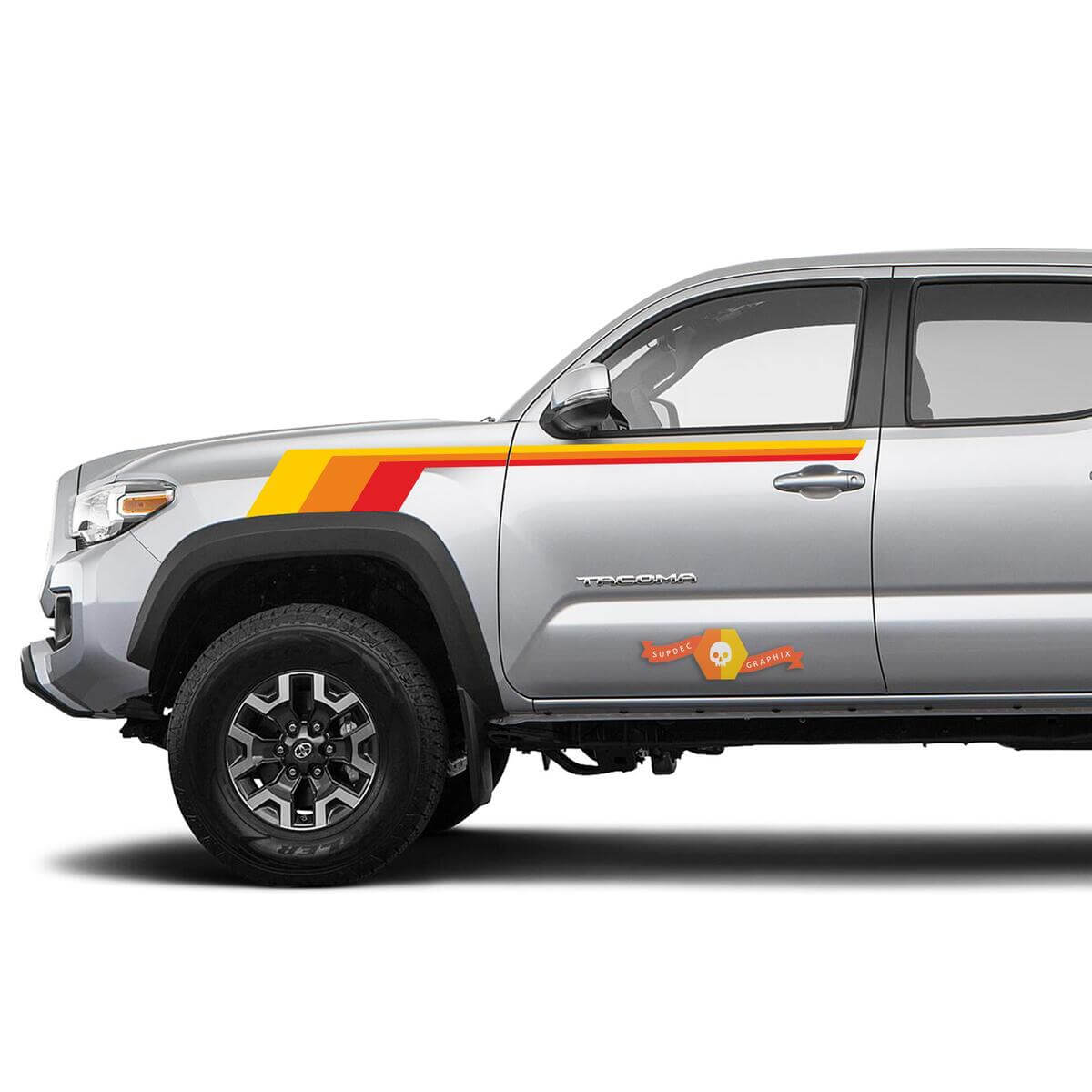 Retro Strepen Voorspatbord Deur Vinyl Decal Sticker voor Toyota Tacoma