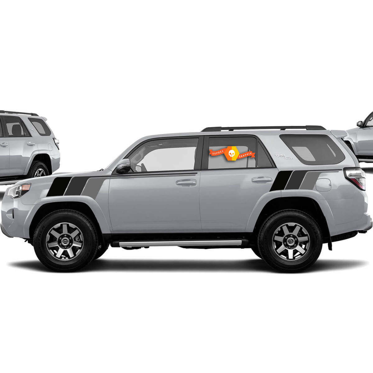 Retro monochrome stijl strepen zij vinyl decal sticker voor Toyota 4Runner