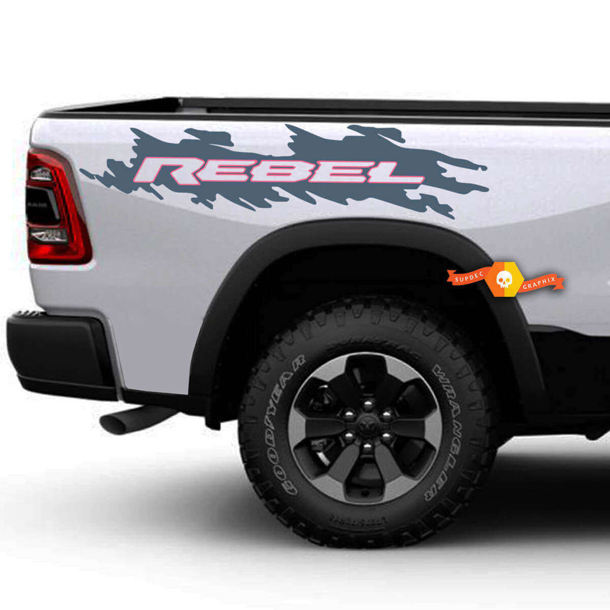 Rebel Splash Style Bijzet Vinyl Stickerset voor Dodge Ram Truck