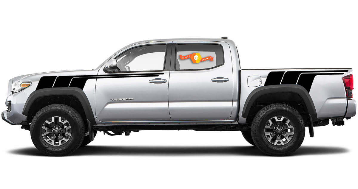 Retro Stijl Strepen Zijkant Vinyl Decal Sticker voor Toyota Tundra