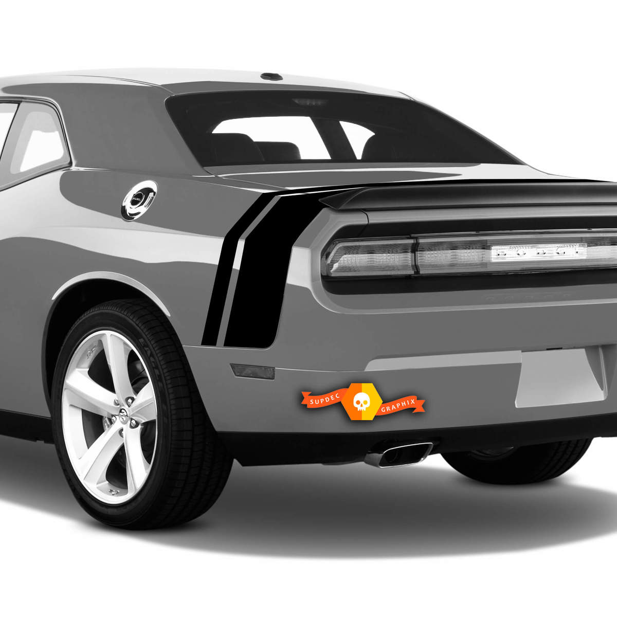 Dodge Challenger kofferbak sticker sticker achter dubbele strepen voor RT SRT SXT zijkofferbak 2008 2009 2010 2011 2012 2013 2014 2015 2016 2017 2018
