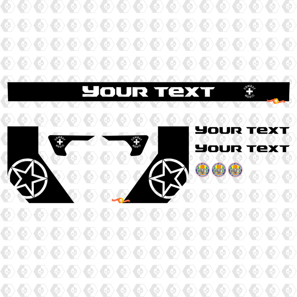 Jeep Gladiator Combat Medic Kit Custom Style Vinyl Graphics Decals Stickers
