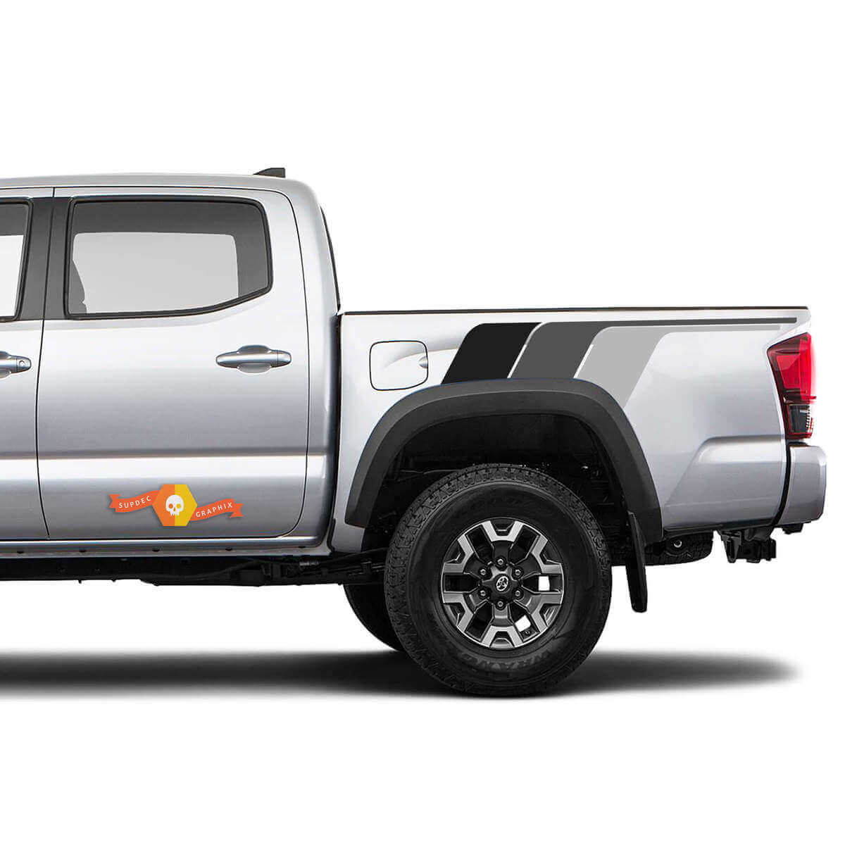 Retro Monochrome Stijl Strepen Bedzijde Vinyl Decal Sticker voor Toyota Tacoma
