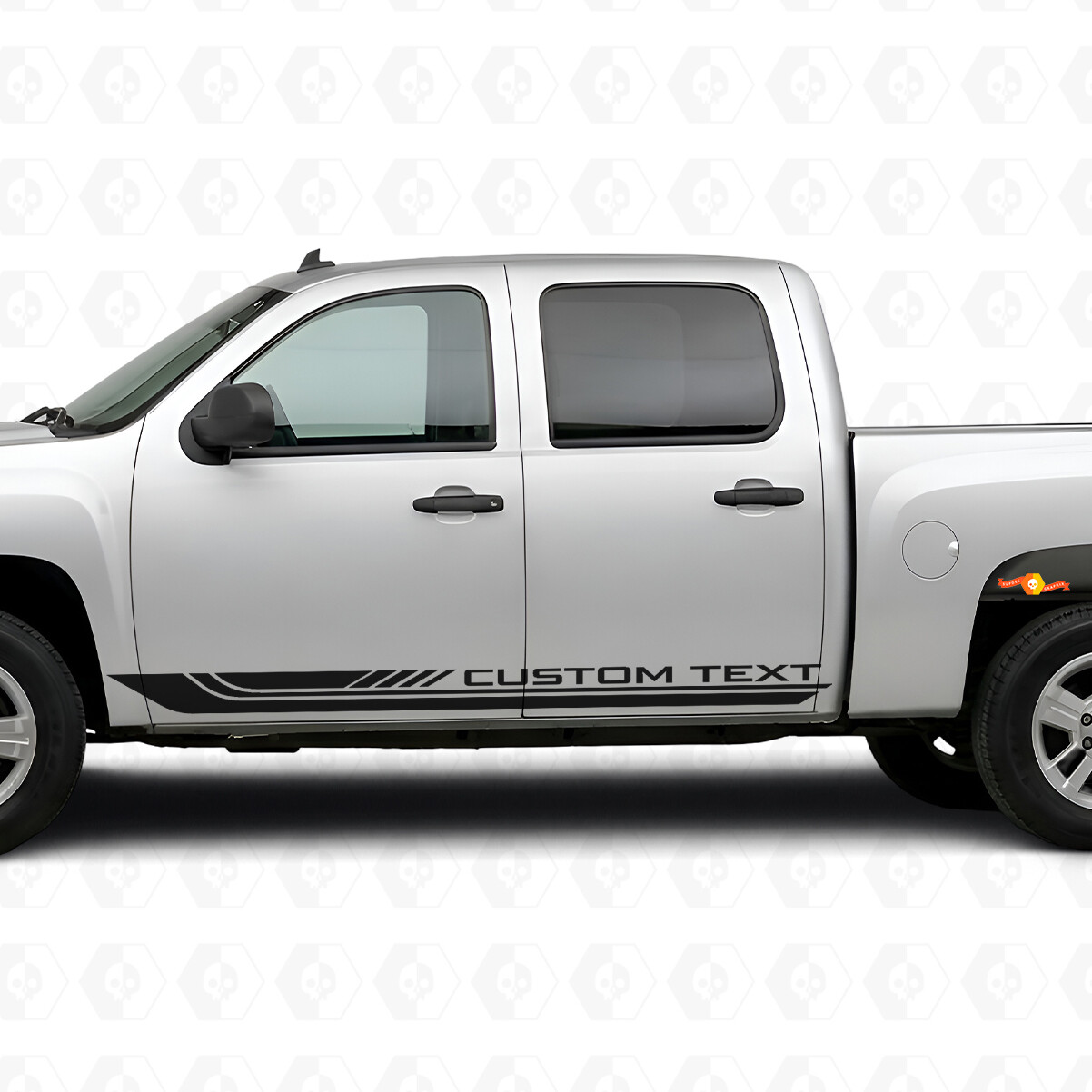 Aangepaste tekstframe deur- en dorpelvinyllijnen voor Chevrolet Silverado 1500 GMT900 2007-2013