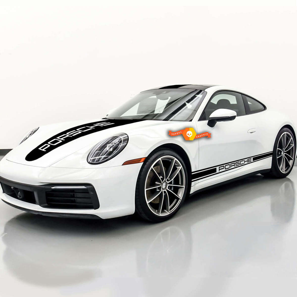 Porsche Kit Stickers Adhesives 911 997 GT3 Motorsport Side en Hood Stripes Full Kit Decal Sticker
