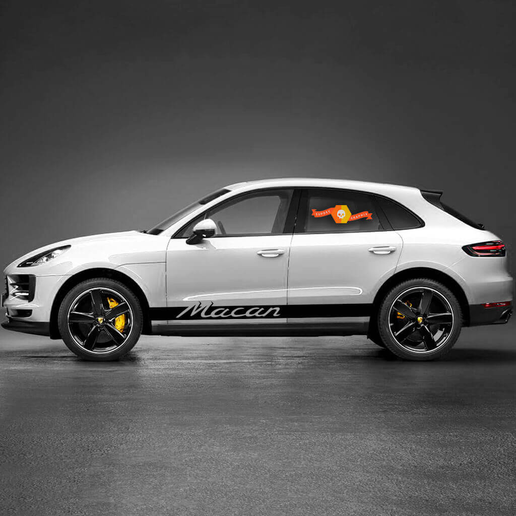 Racing Rocker Panel Strepen Vinyl Decal Kit voor Porsche Macan