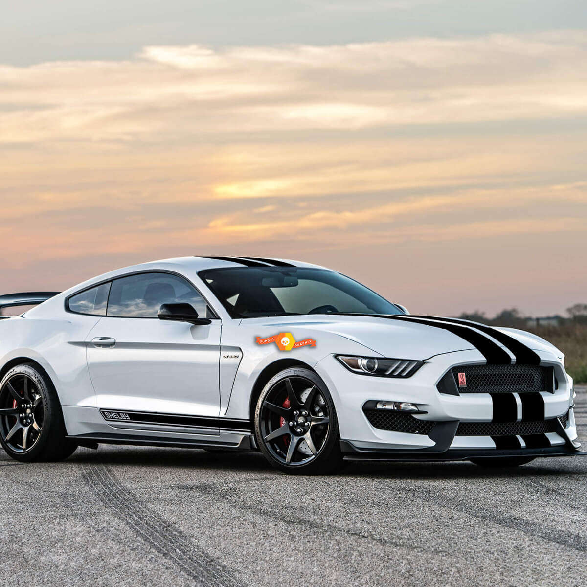 2X SHELBY Musclecar Musclecarmodel zijvinyl Rocker Panel carrosseriestickers auto sticker logo grafisch embleem logo
