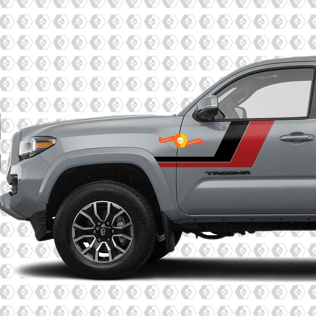 Dubbele Gebogen Strepen Zij vinyl sticker voor Toyota Tacoma 2016-2020