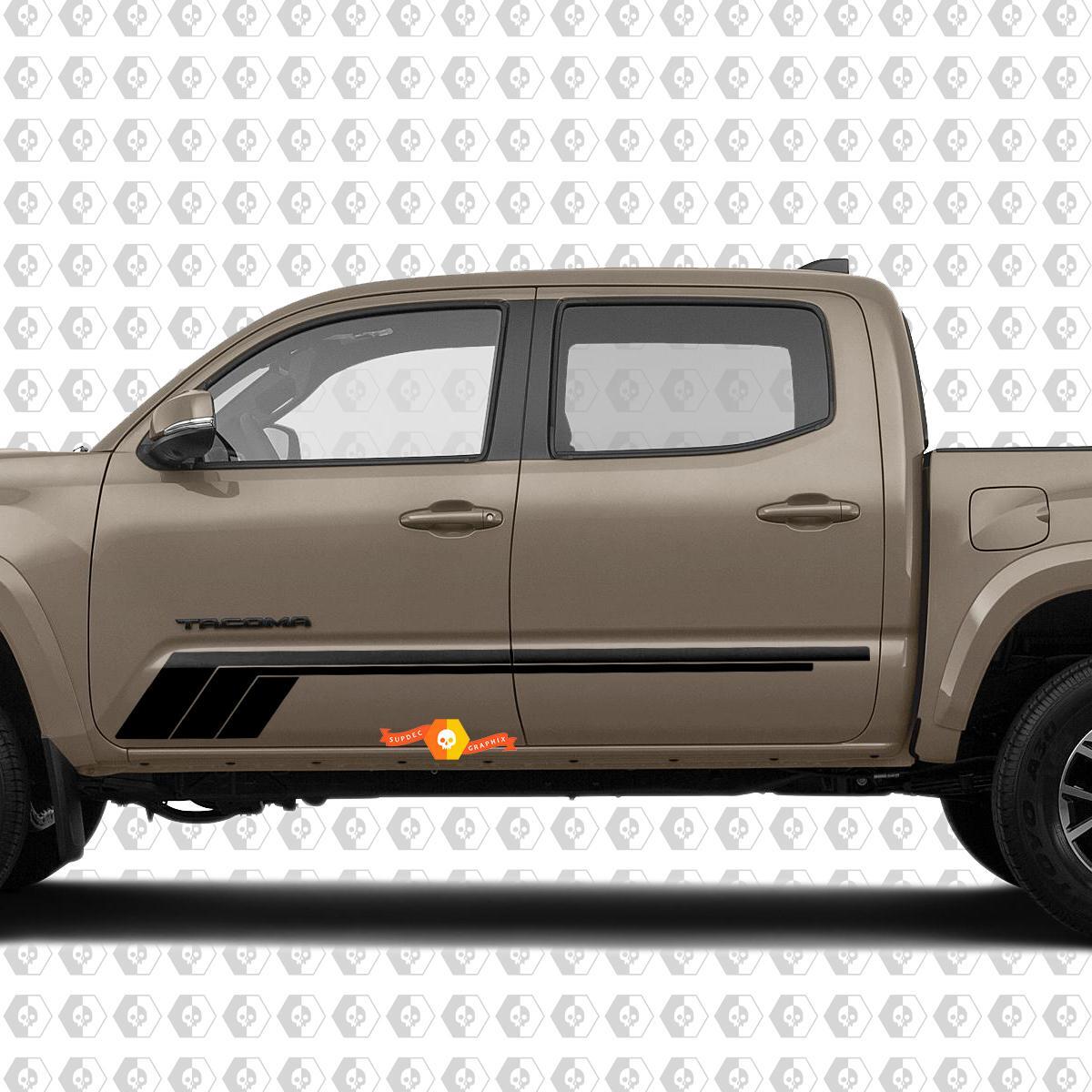 Triple Retro Stijl Strepen Zij Vinyl Decal Sticker voor Toyota Tacoma 2016-2020