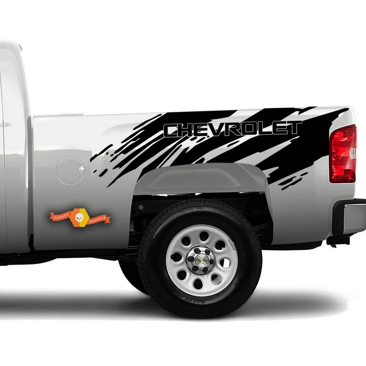 Chevrolet Splatter Bed Stripe Vinyl Sticker Set voor Chevy Silverado 2007-2018