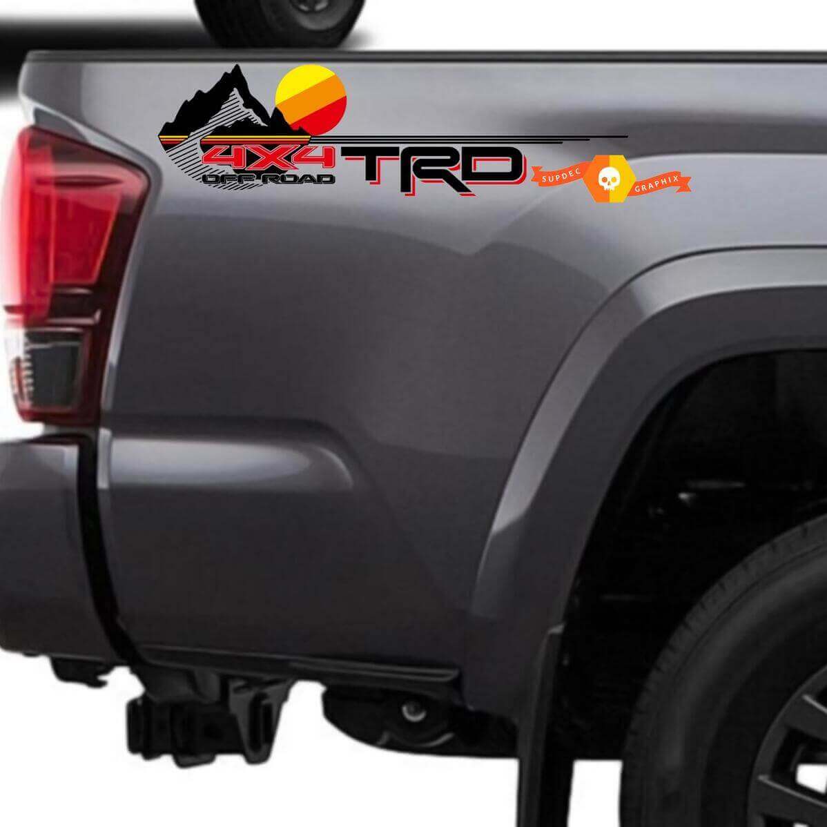 TRD-stijl bergzonsondergang achterzij vinylstickers voor Toyota Tacoma Tundra 4Runner