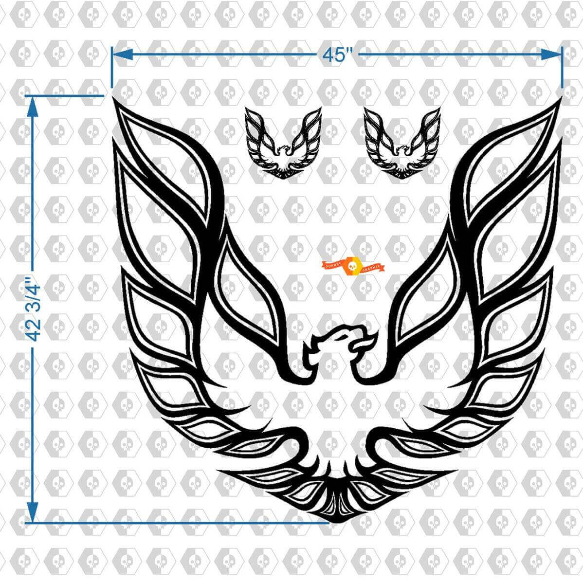 Firebird-logo motorkap vinylsticker voor Pontiac Firebird Trans Am