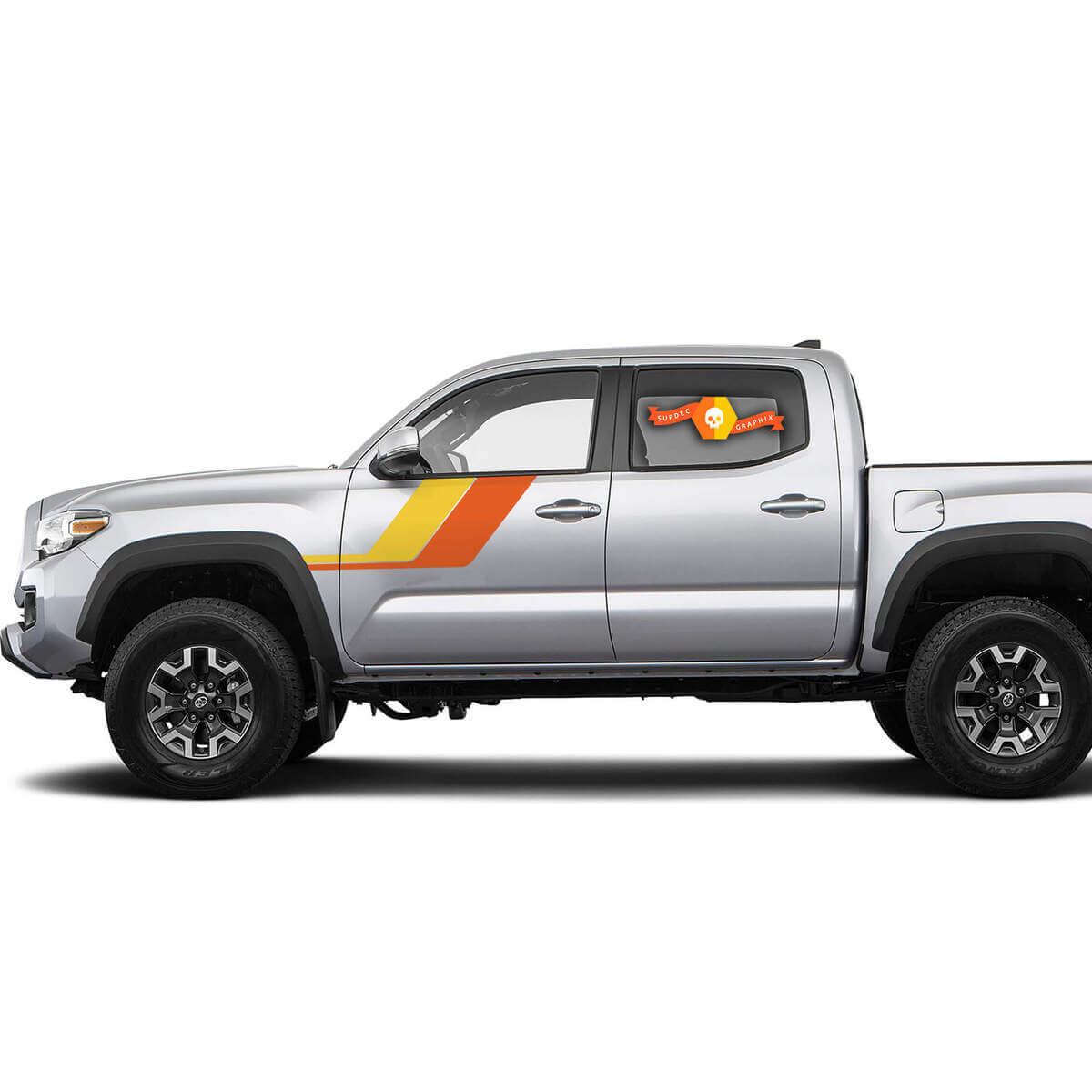 Dubbele Vintage Strepen Zij Vinyl Decal Sticker voor Toyota Tacoma 2016-2020