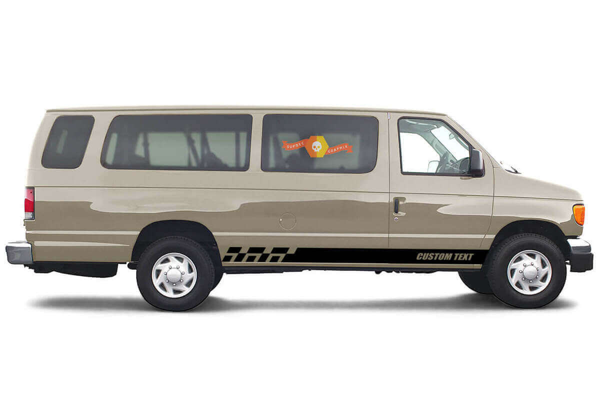 Zijvinylstrepen Carrosserie Decal Graphics Aangepaste Tekststijl 4 Set Van 2 voor Ford E-Series