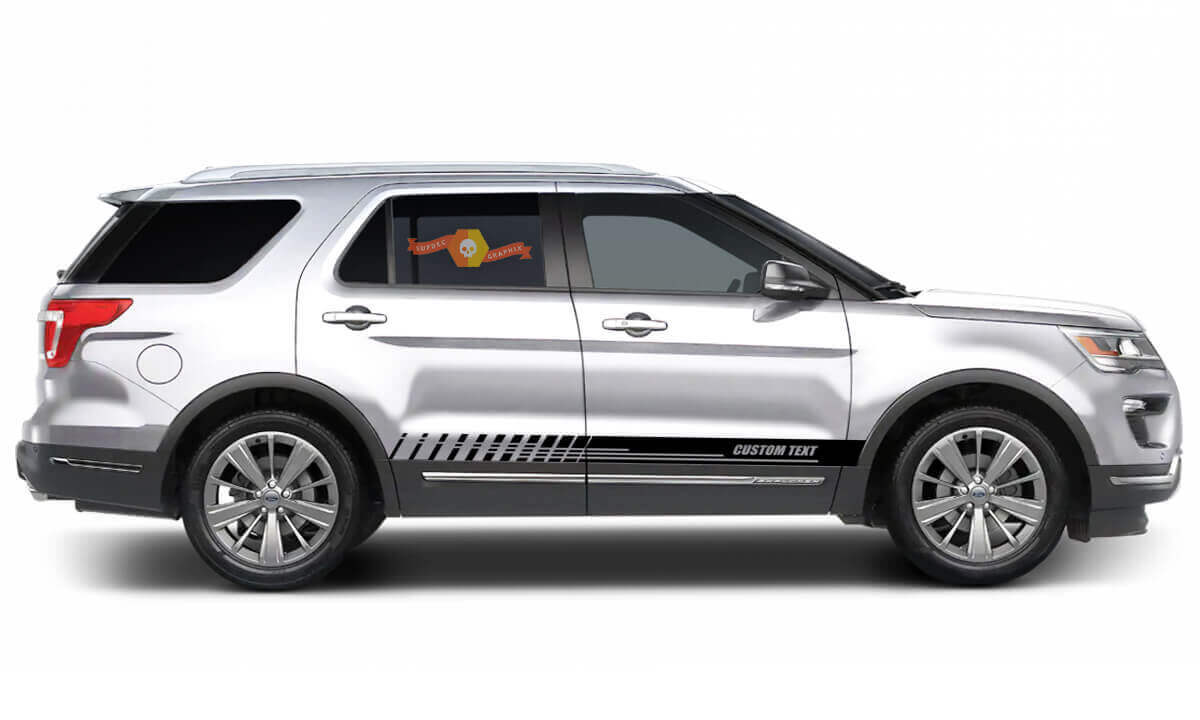 2x side Ford Explorer Vinyl Stripes body sticker vinyl graphics sticker Aangepaste tekststijl 1
