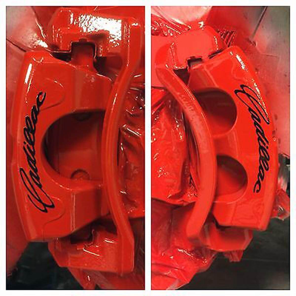 6 x Cadillac Curved Stickers Logo Remklauw Vinyl Decals Stickers 09-15 (elke kleur)
