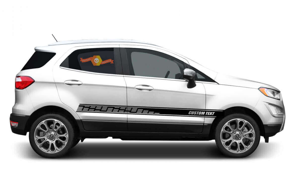 2x zijkant Ford EcoSport Vinyl Stripes body sticker vinyl grafische sticker Aangepaste tekststijl 2
