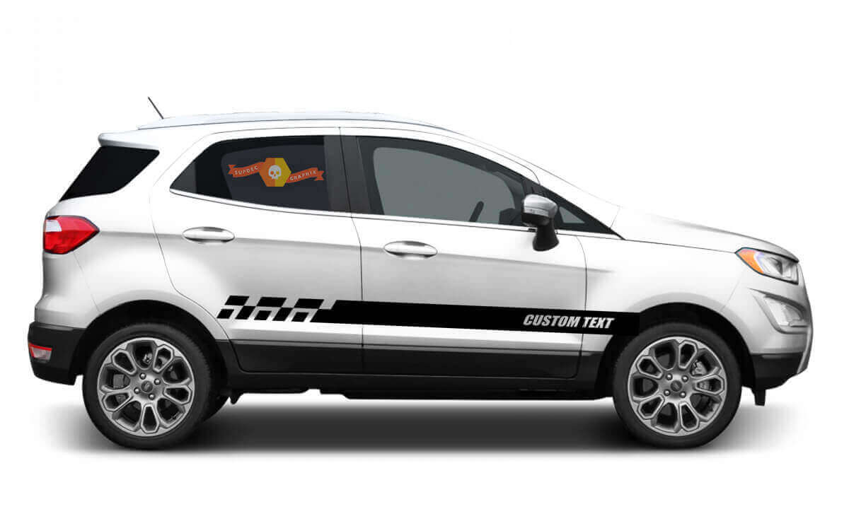 2x side Ford EcoSport Vinyl Stripes body sticker vinyl graphics sticker Custom Text style 4
