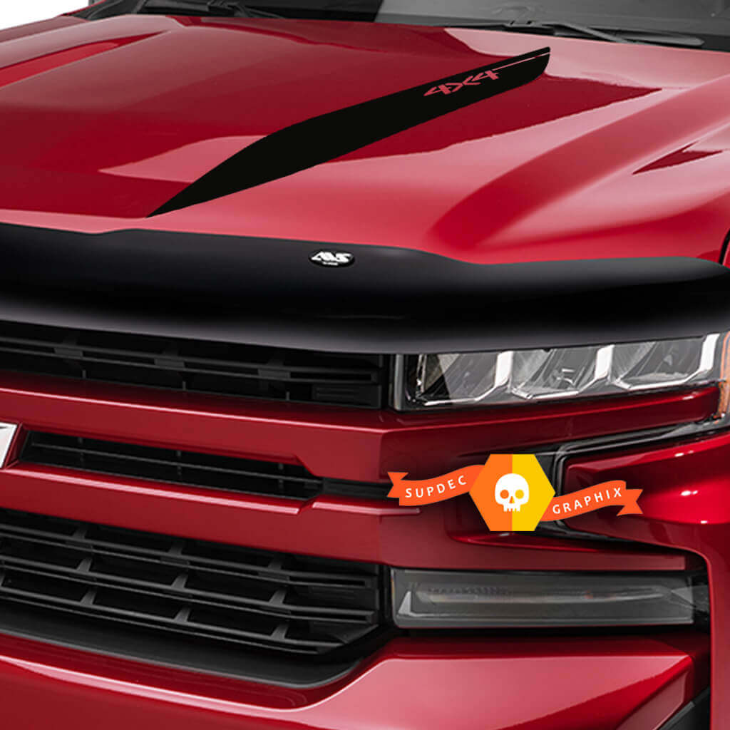 2019 2020 Chevy Silverado strepen stickers stickers 1500 HOOD SPIKES speer vinyl afbeelding

