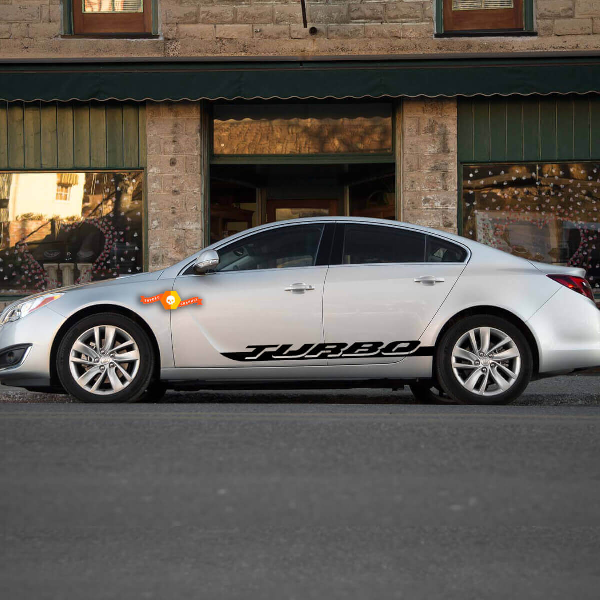 Racing Turbo rocker panel strepen vinyl stickers stickers voor Buick 2014 regal
