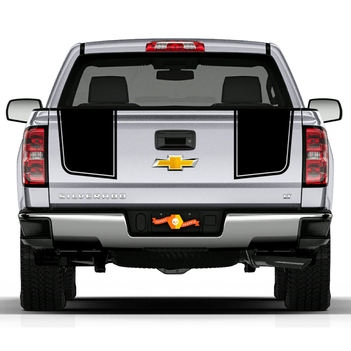 Z71 2007-2013 Chevy Silverado achterklep streepstickers stickers Rally 2 stijlen 2500

