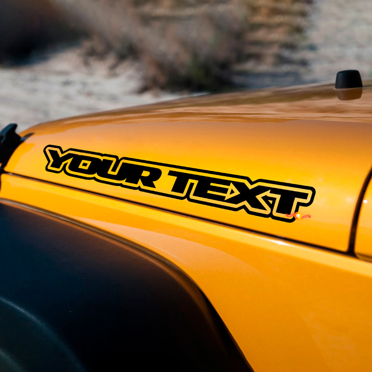 Jeep WRANGLER Hood Outline Stickers Vinyl Decals JK TJ YJ CJ PAIR
