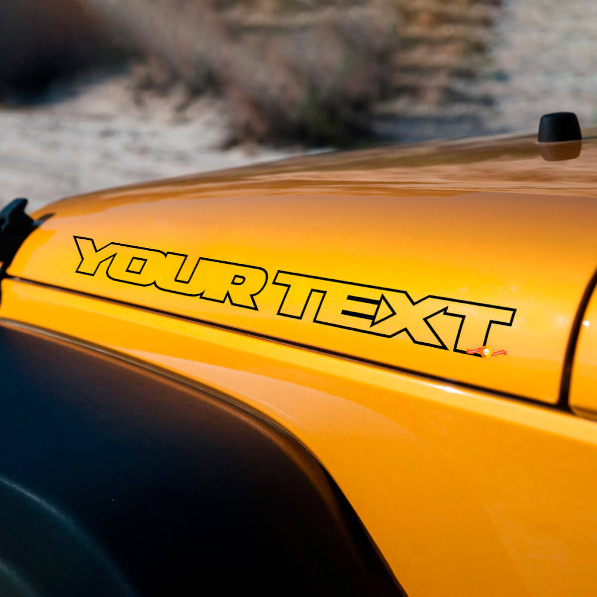 Aangepaste Kap Outlinetekst Vinyl Sticker Set voor Jeep Wrangler