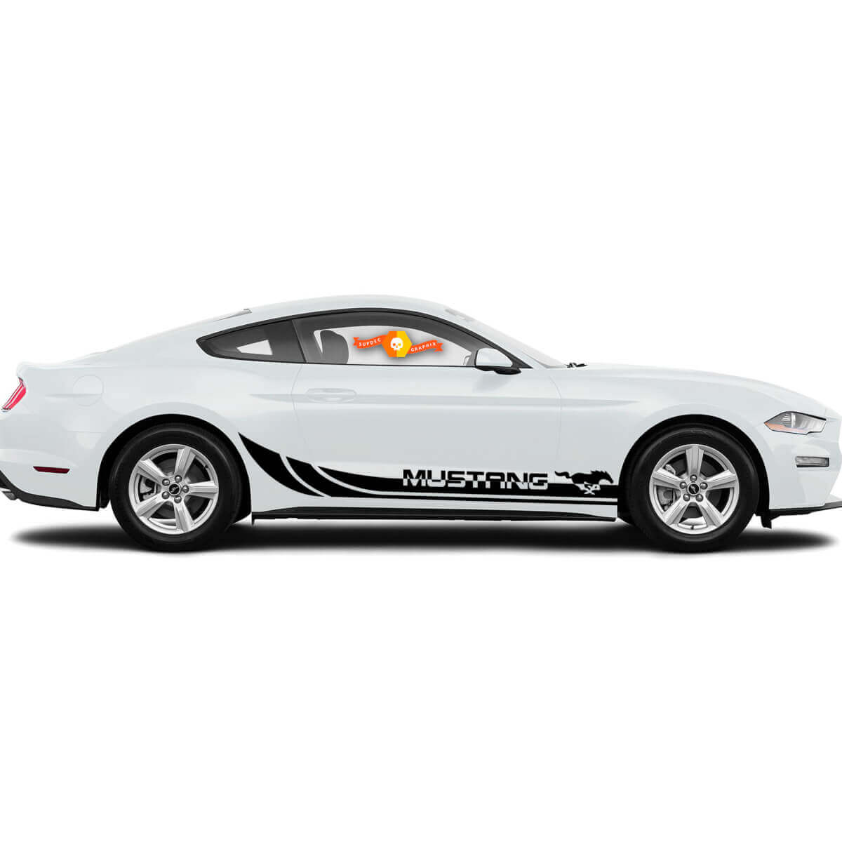 Pony Rocker Zijstrook Vinyl Decal Kit voor Musclecar Musclecarmodel