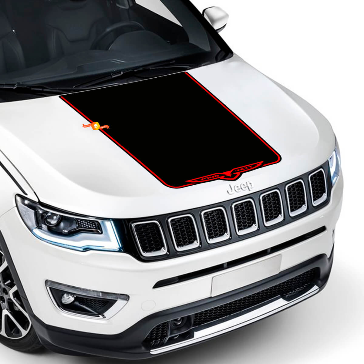 2017 2018 2019 2020 Jeep Compass Latitude TRAILHAWK Vinyl Hood Decal Sticker Grafische Streep Hoge kwaliteit Wrap Vinyl
