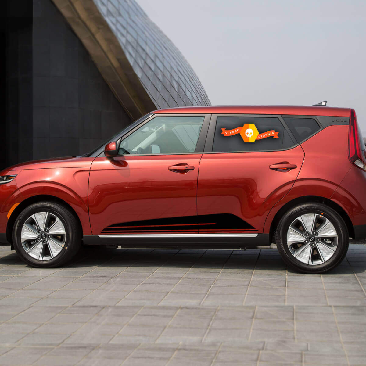 Side Lower Rocker Panel Stickers Decals Strepen Vinyl Graphics voor Kia Soul
