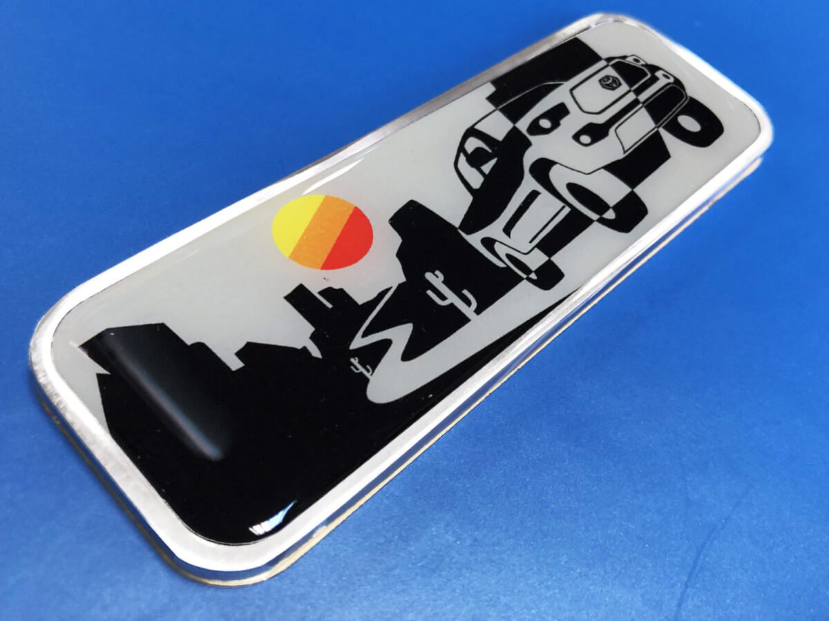TRD Vintage Sun Teq kleuren Tacoma 3e generatie metaal aluminium badge bedzijde embleem aluminium
