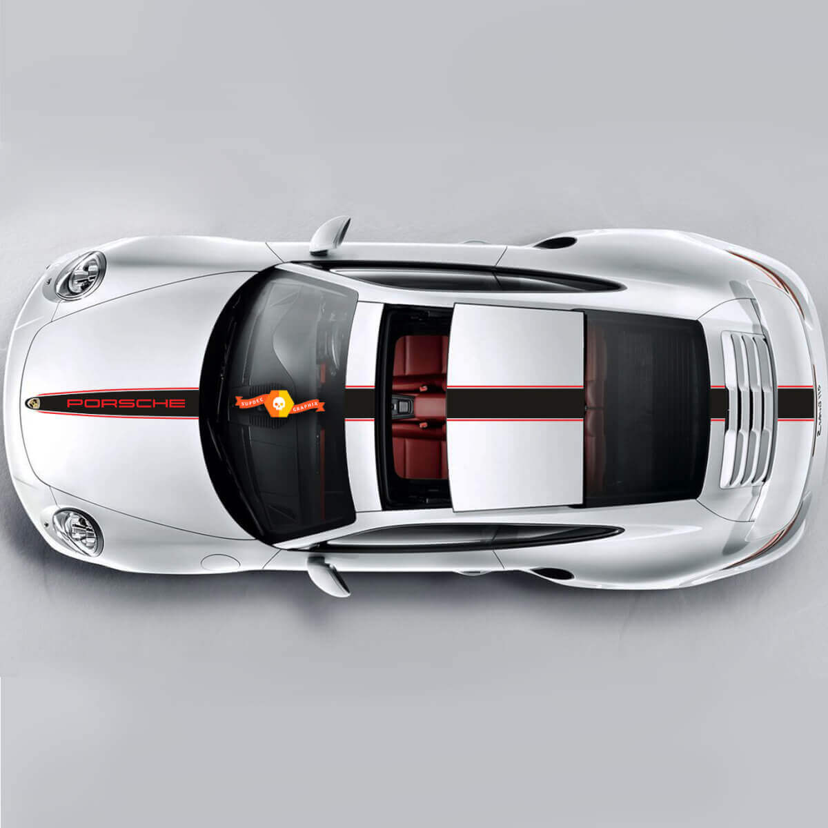 Porsche Racing-strepen Twee kleuren Racing Edition-strepen of een Porsche #2
