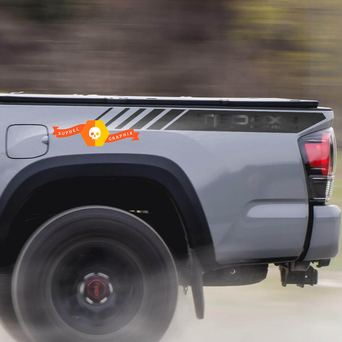 TRD 4x4 OFF ROAD Black Matte en Black Gloss Side Vinyl Stickers Sticker geschikt voor Tacoma 2013 - 2020 of Tundra 2013 - 2020
