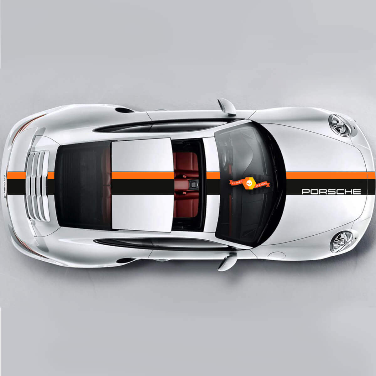 Set strepen grafische stickers stickers voor Porsche Carrera Cayman Boxster of elke Porsche
