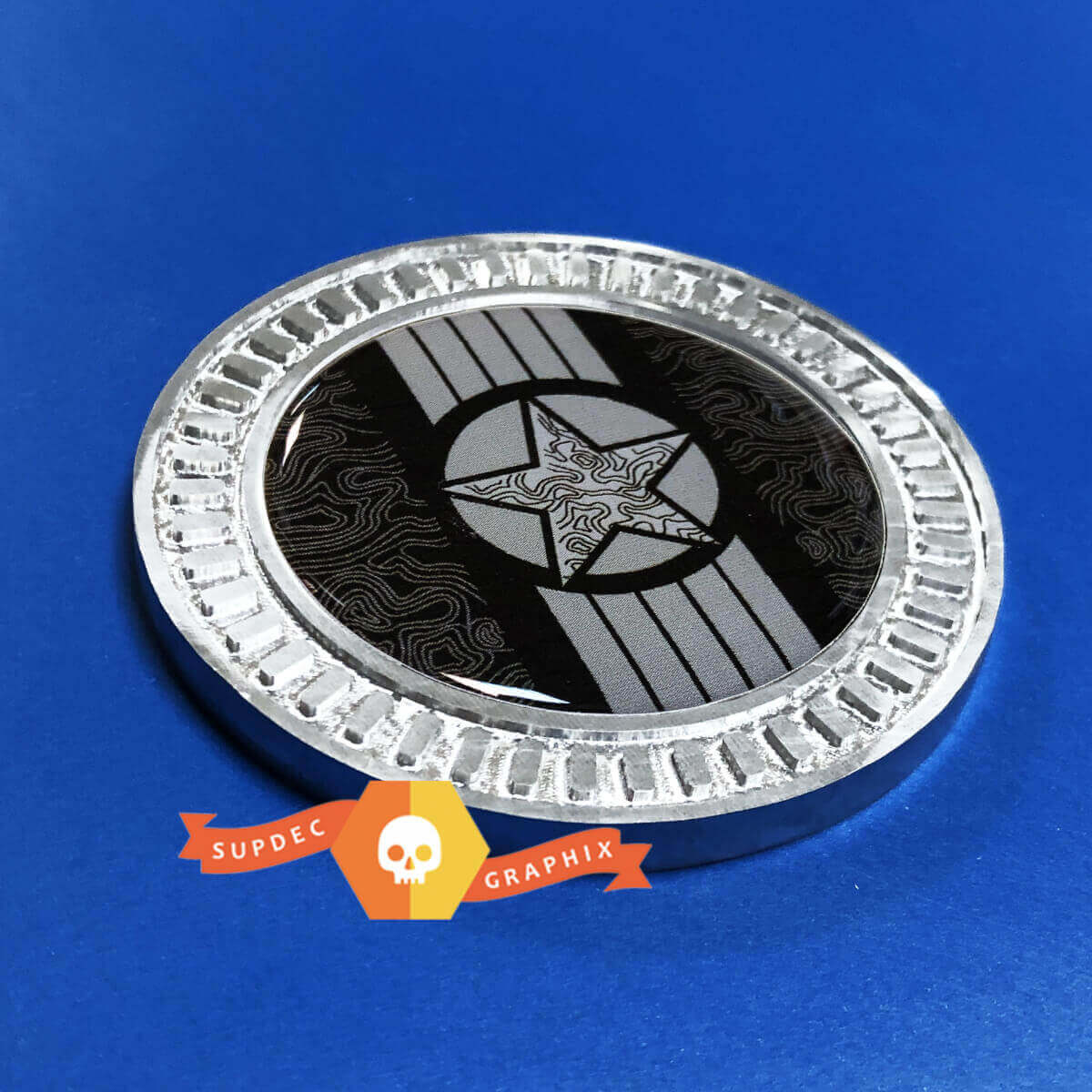 Military Star Topografische Lijnen 3D Aluminium Embleem voor Jeep Wrangler