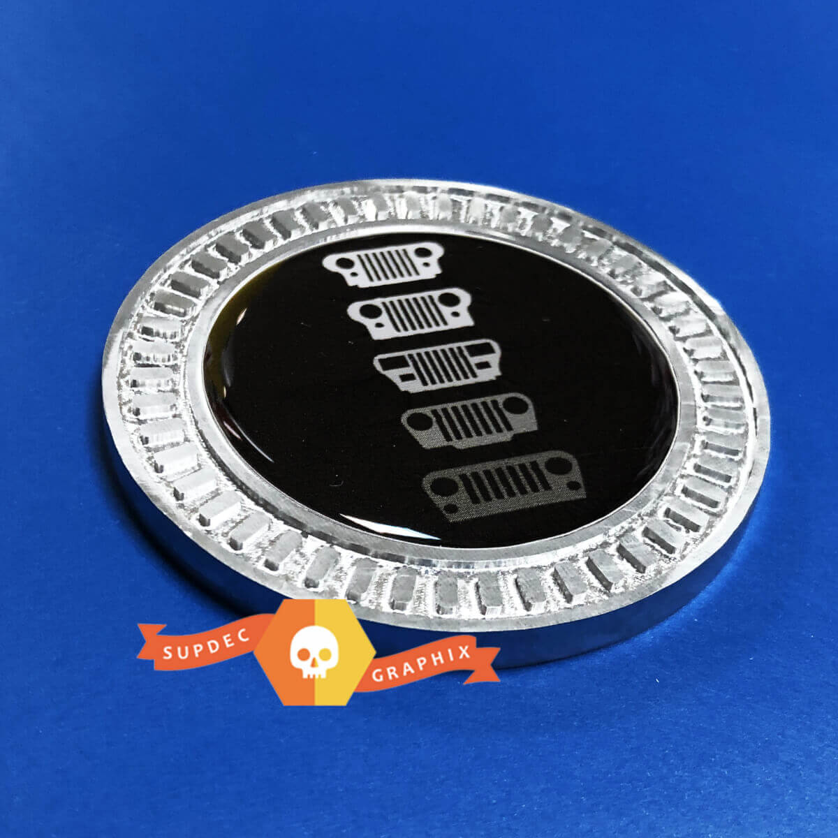 3D-badge Jeep Grille Geschiedenis Evolution Metaal Aluminium Bedzijde-embleem voor Jeep Wrangler JL JK YJ TJ
