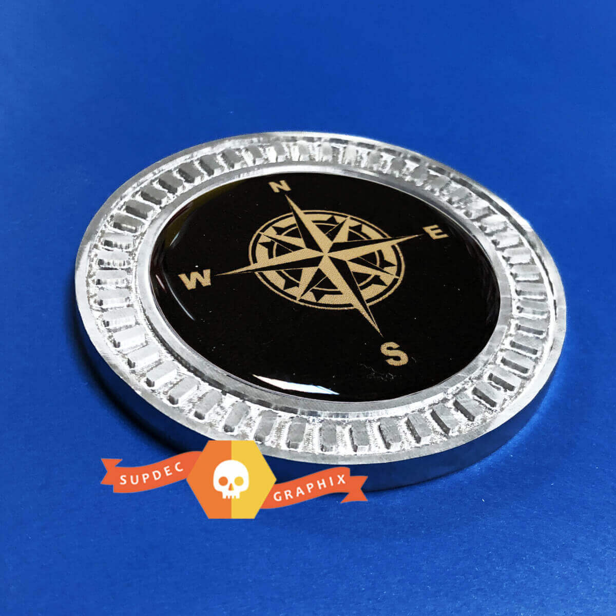 Compass 3D Koepelvormig Aluminium Zijembleem voor Jeep Wrangler JL JK YJ TJ