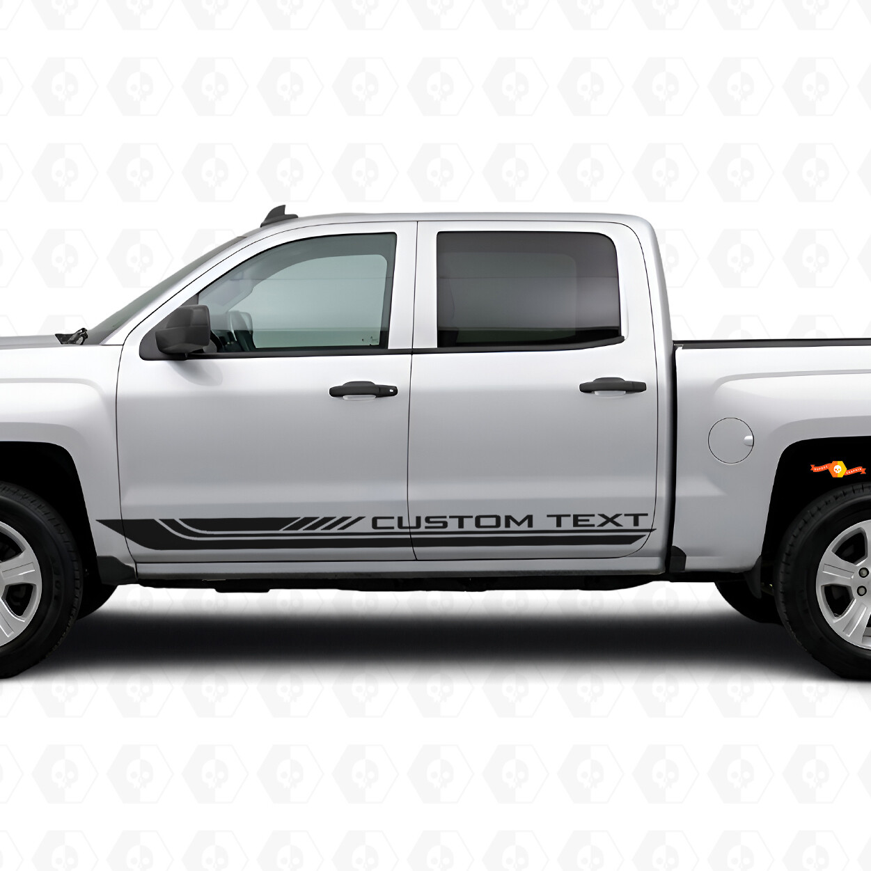 Aangepaste tekstframe Deur- en dorpelvinylstrepen voor Chevrolet Silverado 1500 K2XX 2014-2019