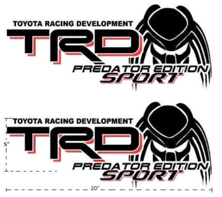 TRD Predator Edition Sport Achterzij Vinyl Stickerset voor Toyota Trucks