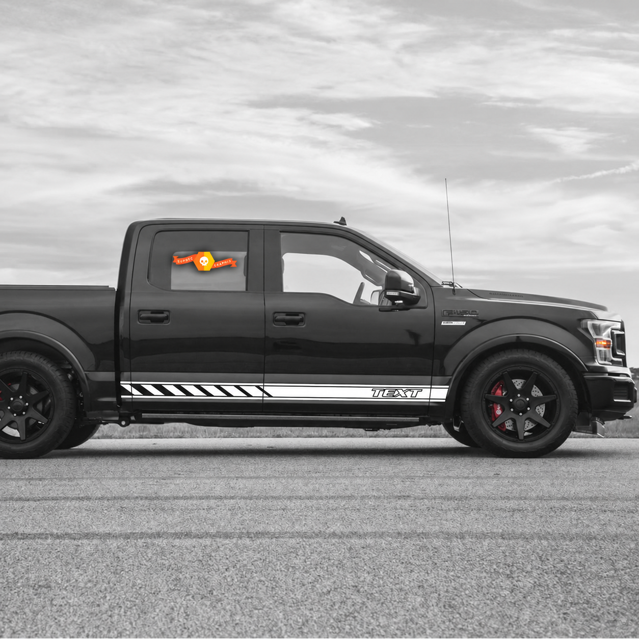 Tekstomtrek Triple Stripe Paar Rocker Panel Vinyl Decal Sticker voor Ford F-150 2009-2020