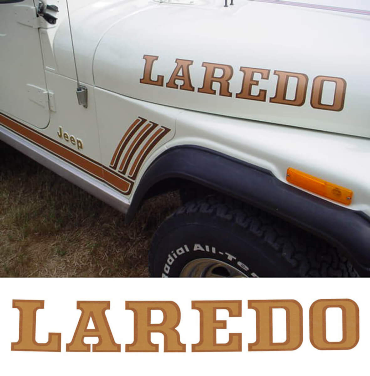 Laredo Motorkap Zij Vinyl Decal Set voor Jeep Wrangler Rubicon