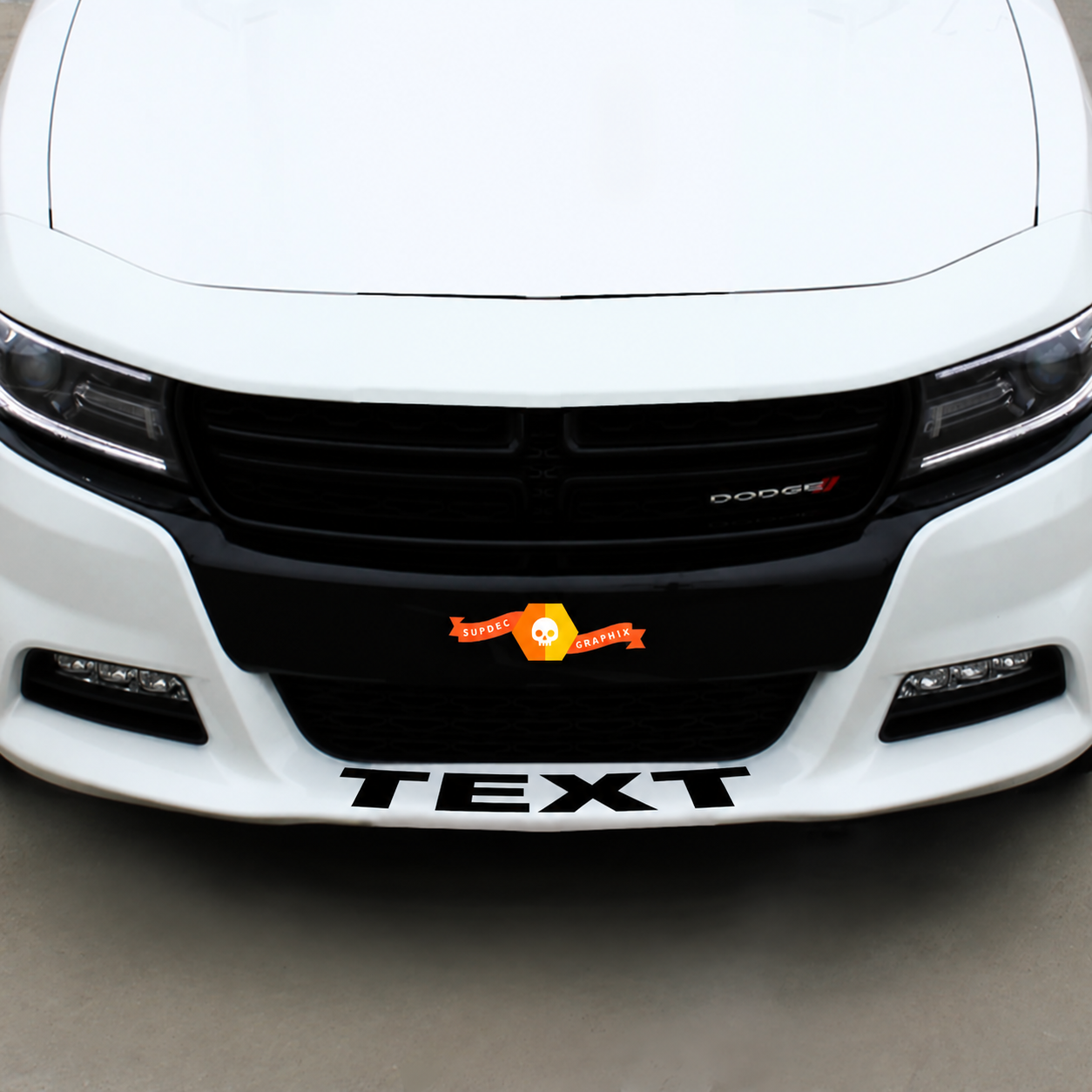 Aangepaste tekst voorbumper spoiler sticker graphics voor Dodge 9758
