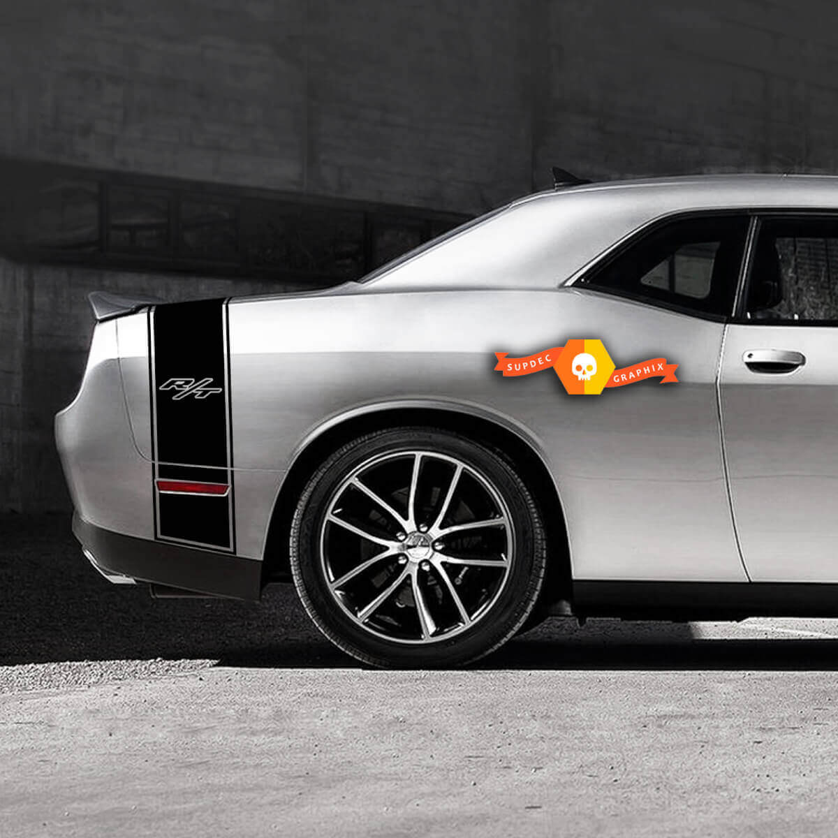 R/T Stijl Achterband Strepen Vinyl Sticker Kit voor Dodge Challenger