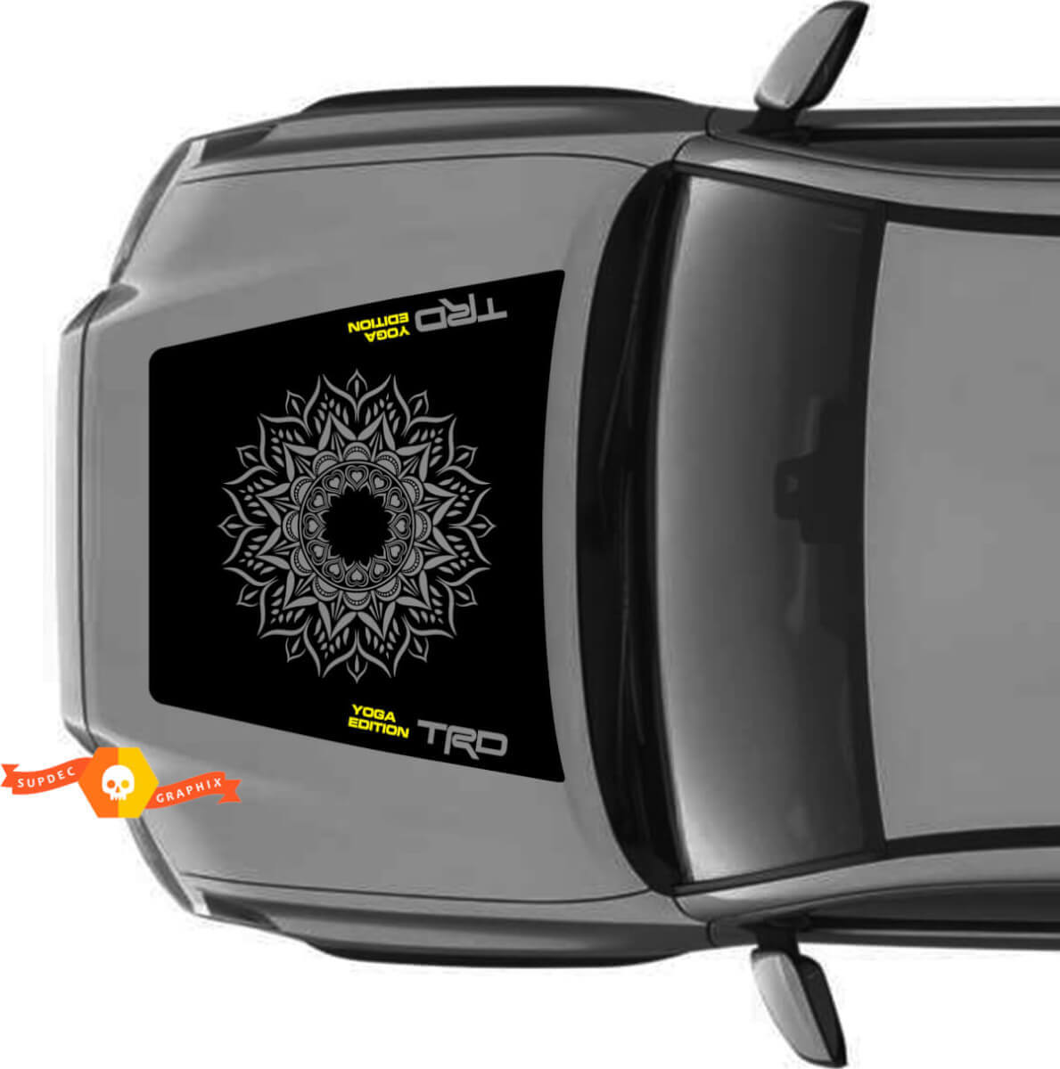TRD-Stijl Yoga Editie Mandala Motorkap Zonder Scoop Vinyl Decal voor Toyota Tacoma 2016-21
