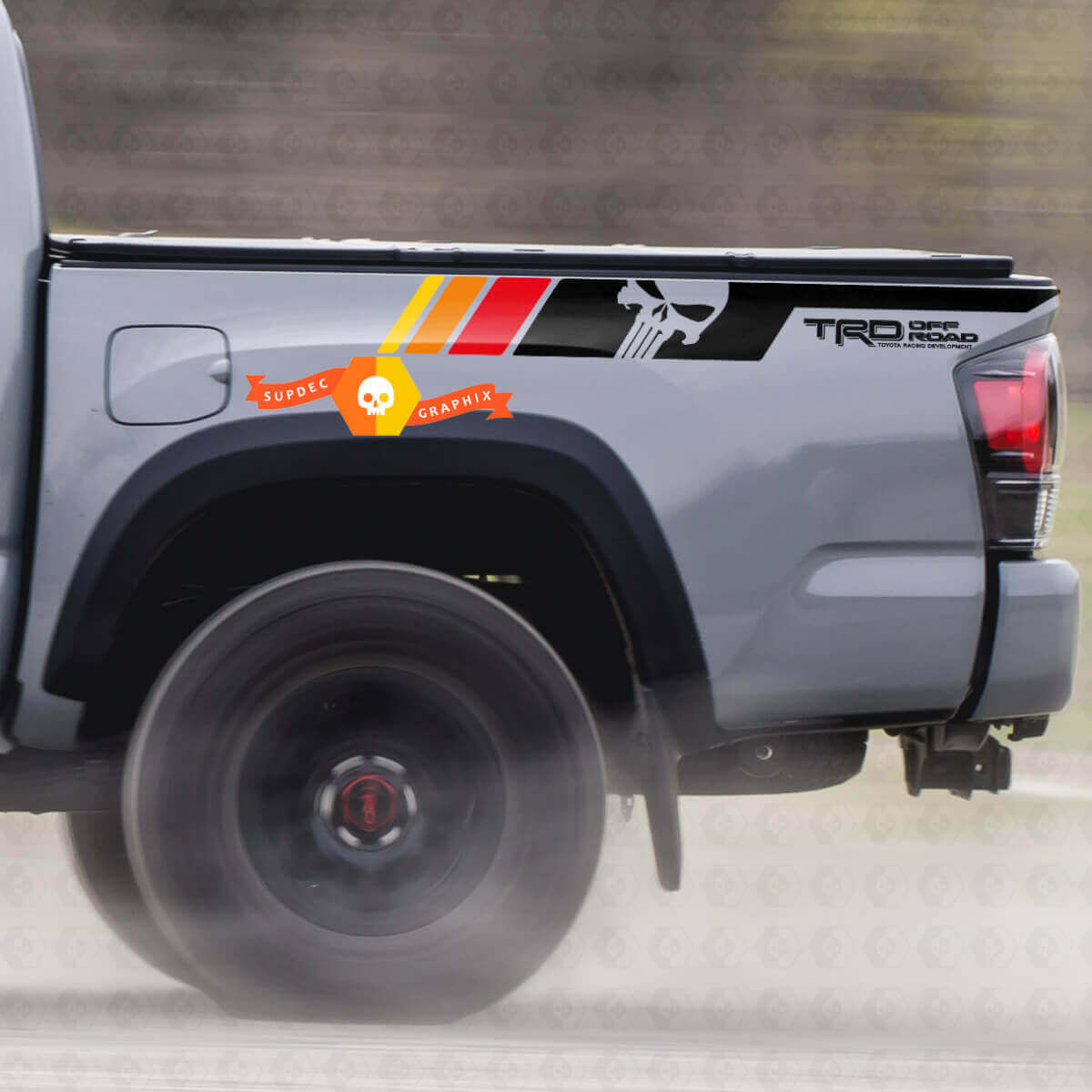 TRD Punisher Skull Vinyl Decal Sticker voor Toyota Tacoma 2005-2020